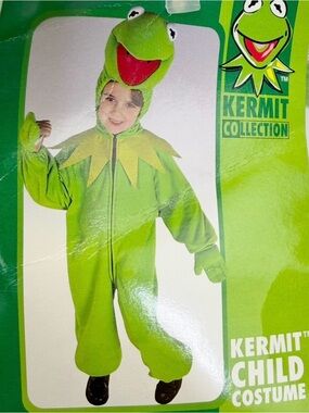 Vintage Jim Henson Muppets Kermit the Frog Costume Kids Small 4-6